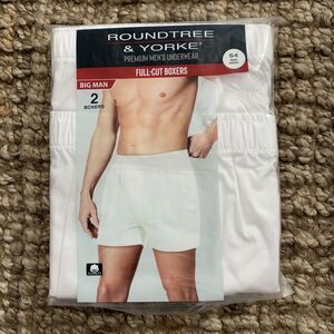 Roundtree & Yorke Boxer Shorts Mens Sz 54 Big & Tall 2-Pack Cotton Full-Cut $30